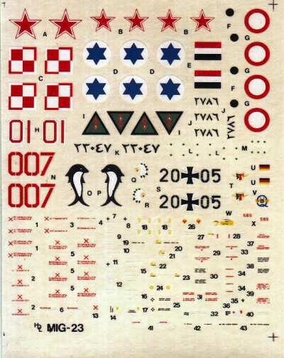 Decal - MiG-23 Flogger B/E/G/K