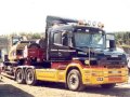 : Scania Hauber mit Tieflader und Bagger