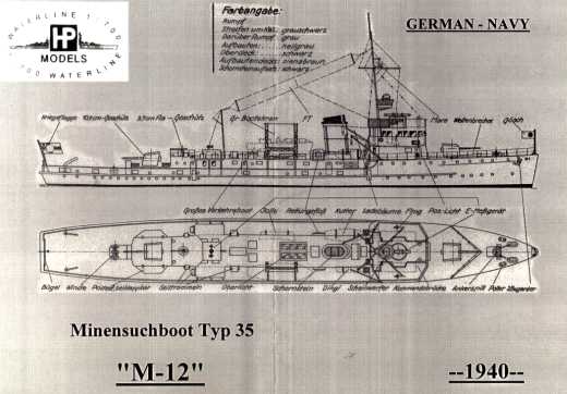 HP-Models - Minensuchboot Typ 35 M12 der deutschen Kriegsmarine