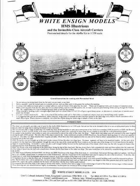 White Ensign Models - "Ultimate" HMS Illustrious and Invicible Class Photo Etch