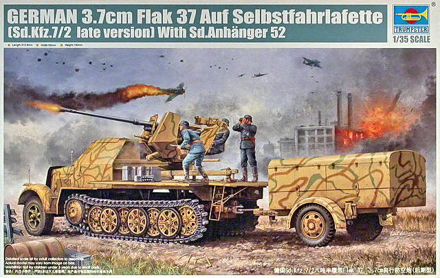 Trumpeter - Sd.Kfz. 7/2 with 3,7cm Flak 37 (late) & Sd.Anhänger 52
