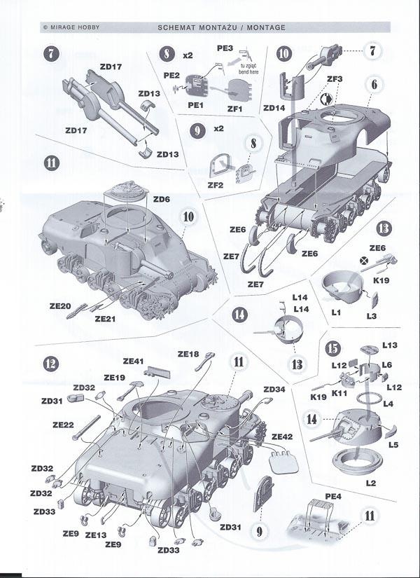 Mirage Hobby - M3A1 Medium Tank