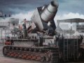 M�rser Karl-Ger�t 040/041 (Initial Version) on railway transport carrier