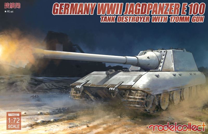 Modelcollect - Germany WWII Jagdpanzer E 100 Tank Destroyer with 170mm Gun