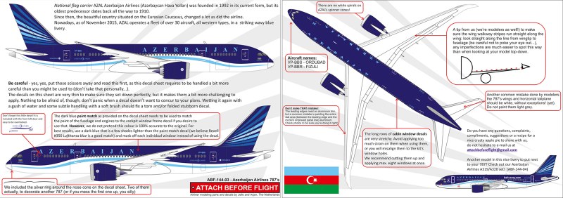 Attach Before Flight - Boeing 787 Azerbaijan Airlines
