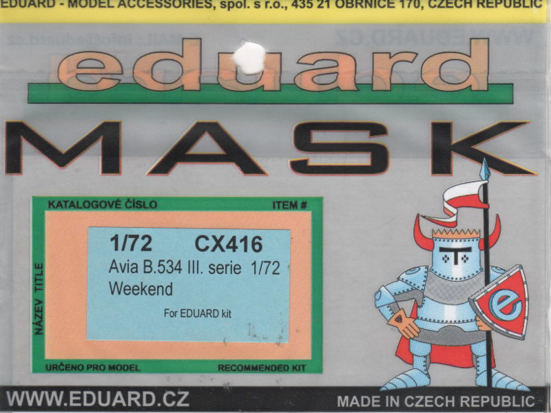 Eduard Mask - Avia B.534 III. serie Mask