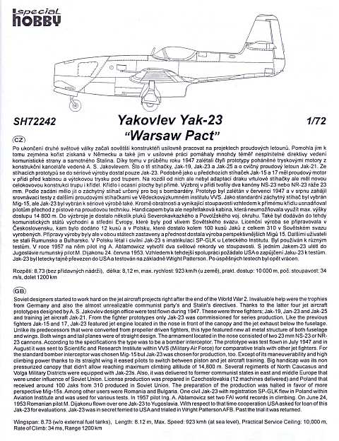 Special Hobby - Yakovlev Yak-23 Flora (Warsaw Pact)