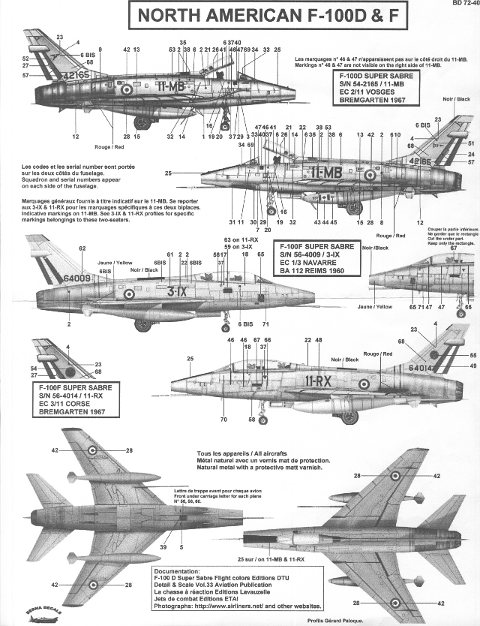 Berna Decals - North American F-100 D/F Super Sabre