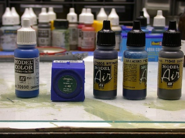 Die benutzten Acrylfarben