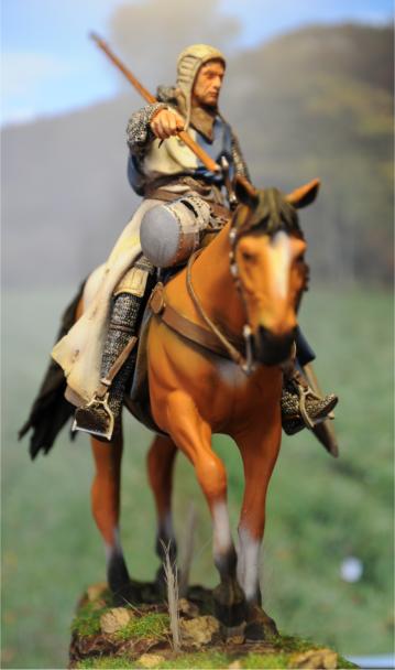Eine Ritterfigur zu Pferd
