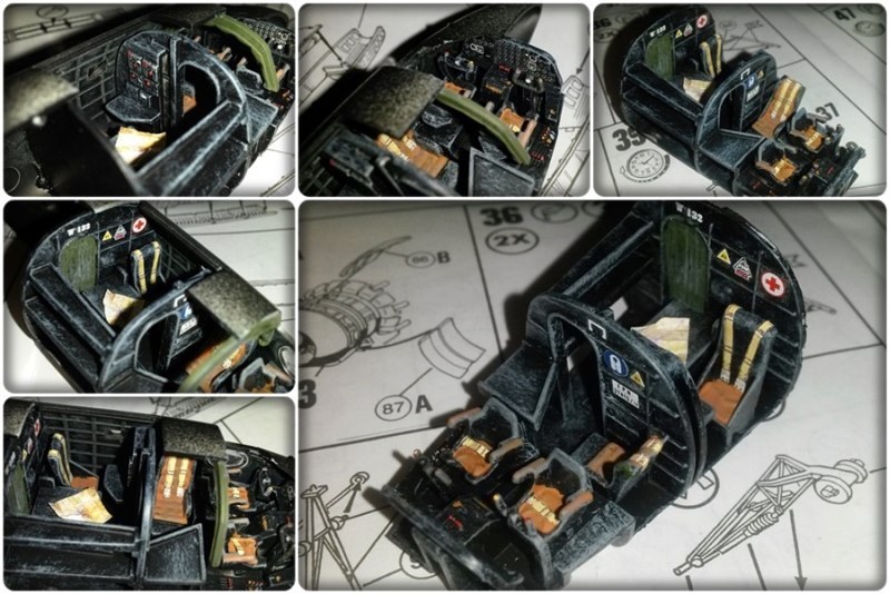 Blick in das extrem gut detaillierte Cockpit und die vordere Rumpfsektion des Bombers.