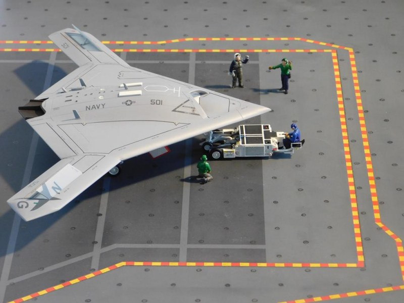 Northrop Grumman X-47B UCAS onboard USS Theodore Roosevelt CVN 71, August 2014