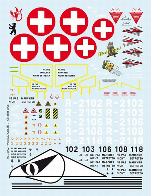 Zusatzdecalbogen Mirage III RS von mc-one.ch