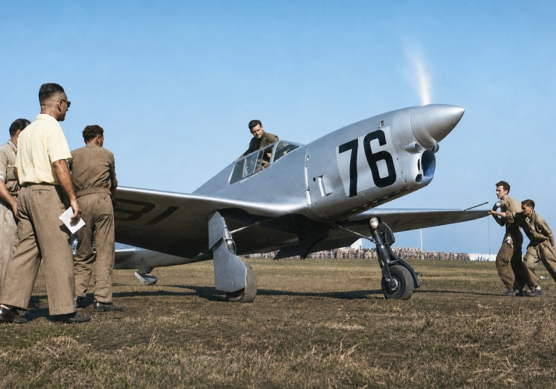 S.7 mit Startnr.76 und Registrierung I-BINA, Pilot Longano, am Start (Foto: Oskar Grupp)