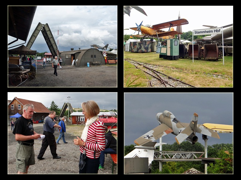 Links unten: Museumsleiter Günter im Gespräch mit meiner Sekretärin und Fotografin