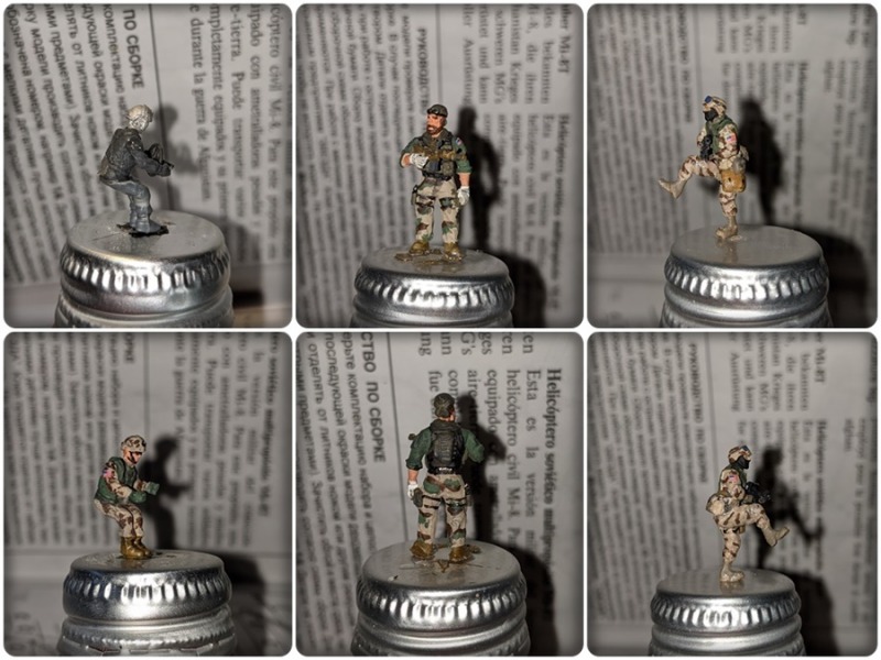 Die Figuren stammen von XAN Miniatures, Caesar Miniatures, Zvezda und Plastic Soldier. Fast alle 1:72 Figuren wurden großen oder kleineren Umbauten unterzogen