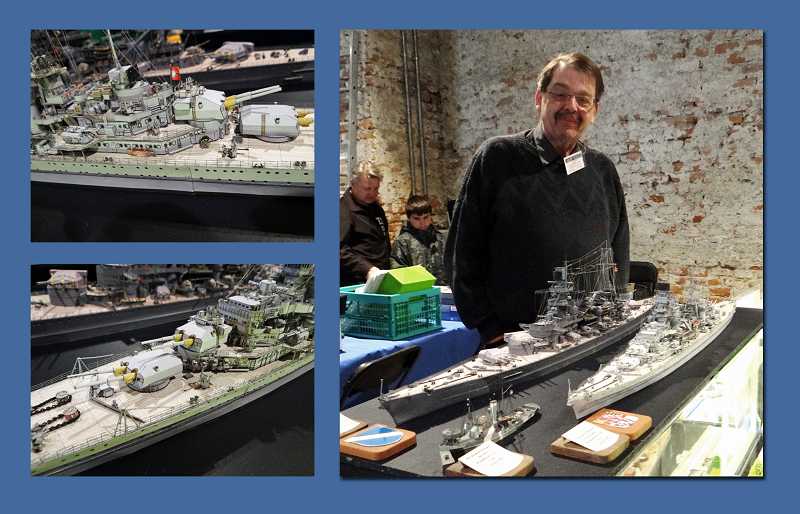 Gerhard mit seinen fantastischen Kartonmodellen, die auch in Wien zu sehen waren.