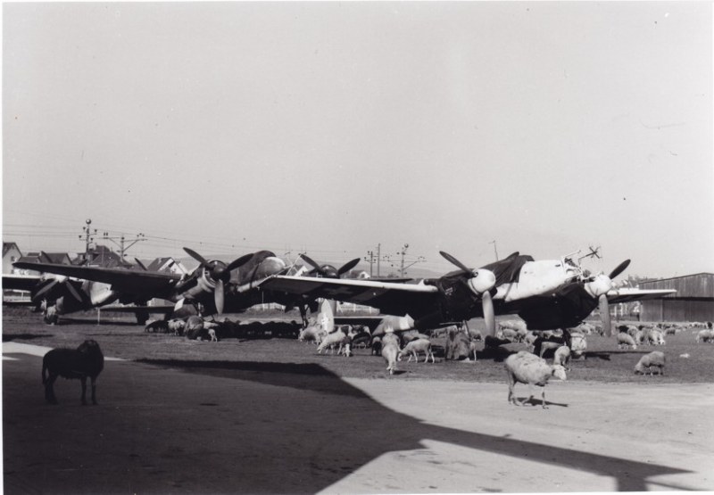 Die drei Nachtjäger in Dübendorf (Foto Sammlung H. Dominik)