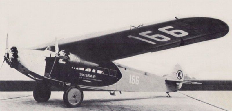 Fokker F.VIIb-3m Swissair CH-166 (Foto Sammlung H. Dominik)