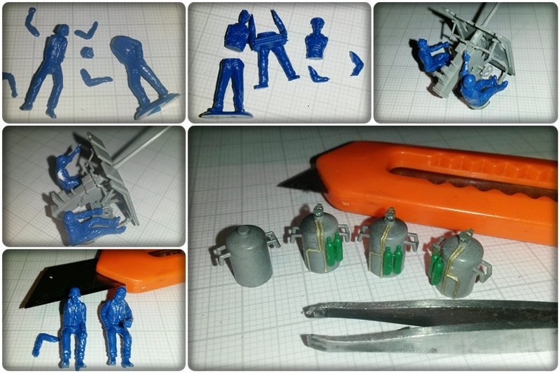 Einige Bilder aus der Umbauphase der Figurenposen und der Aufwertung der Rauchgeneratoren mit Teilen aus der Restekiste.