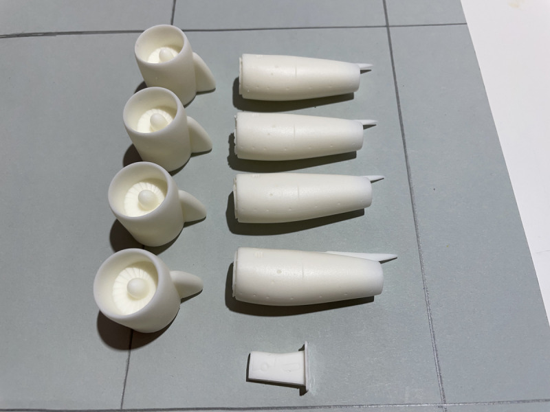 E-3 Sentry AWACS TF-33 PW100/110 Triebwerke 1:72 für Heller. Für NE-3A, E-3B/C/G