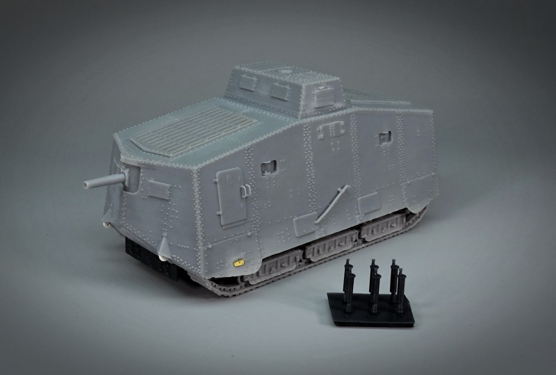Der fertig montierte A7V. Die MGs wurden erst später montiert