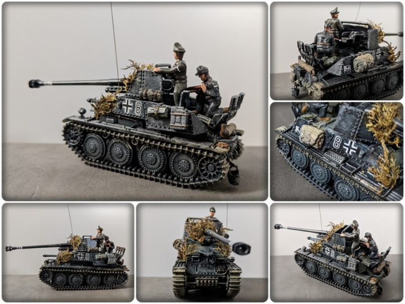 Blick auf das fertig gebaute und bemalte Panzermodell. Die Decals stammen aus der Restekiste