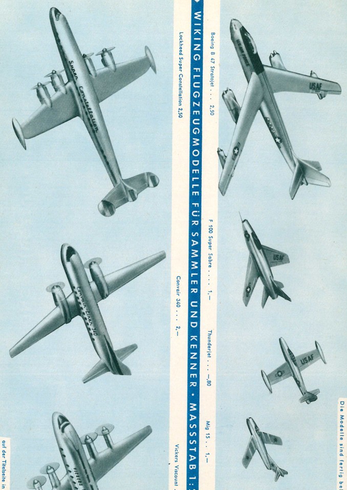 Man beachte die damalige Preislage dieser Fertigmodelle. Heutzutage unvorstellbar!