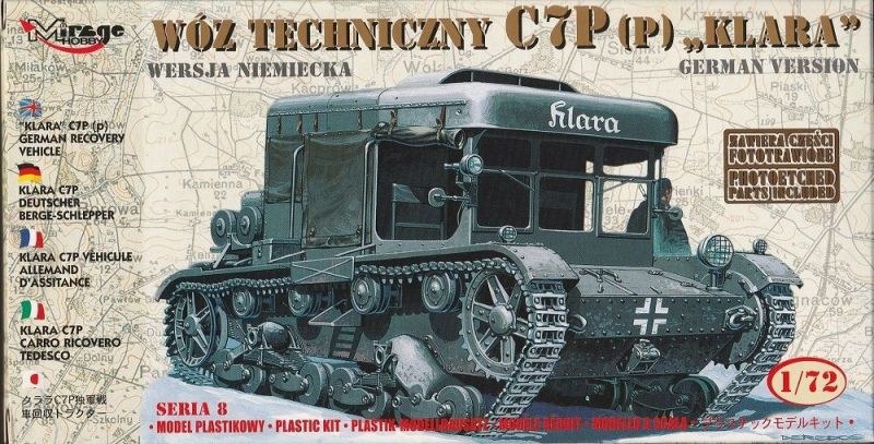 Das Bausatzcover des 1:72 Kits von Miraga Hobby 'Bergepanzer C7P Klara German Version'.