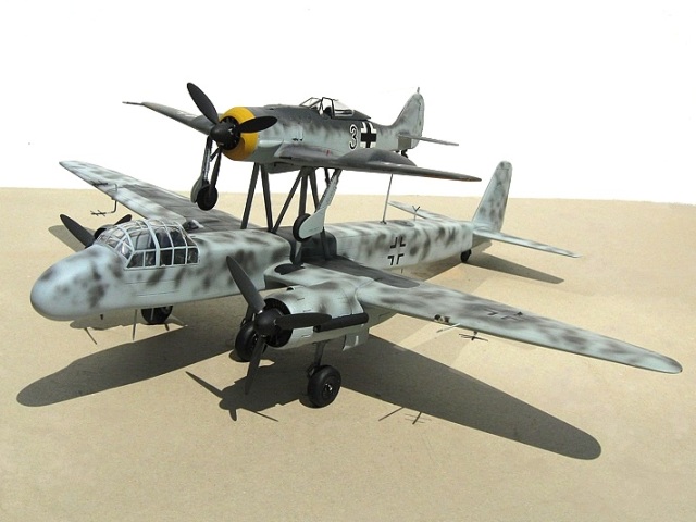 Junkers Ju 88 H-4 Führungsmaschine und Fw 190 A-8