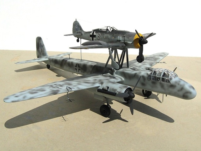 Junkers Ju 88 H-4 Führungsmaschine und Fw 190 A-8
