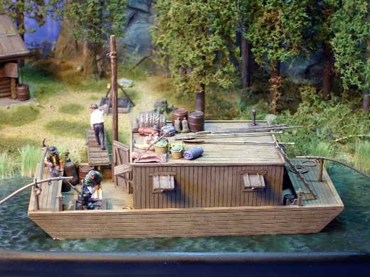 Flußbootdiorama