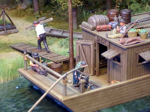 Flußbootdiorama