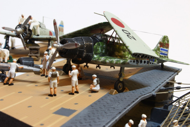 An Deck des japanischen Trägers Hiryu
