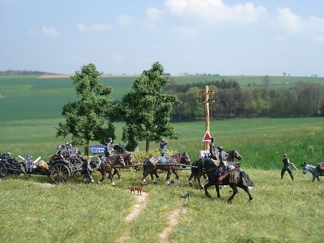 Pferdegespann mit 10,5 cm leFH 18