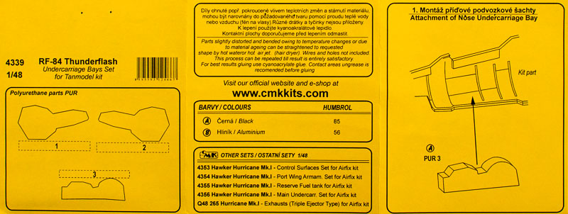 CMK - RF-84F Thunderflash Undercarriage Bays Set