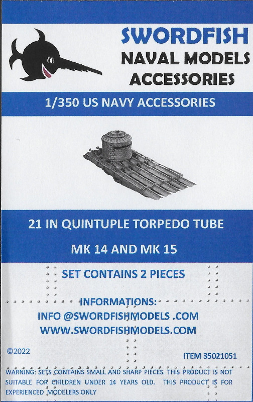 Swordfish Models  - 21 inch Quintuple Torpedo Tube MK 14 and MK 15