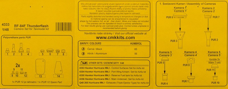 CMK - RF-84F Thunderflash Camera Bay Set