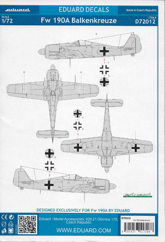 Eduard - Fw 190A Balkenkreuze