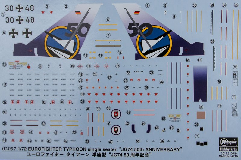 Hasegawa - Eurofighter Typhoon single seater "JG74 50th Anniversary"