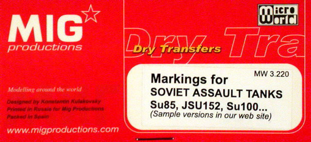 MIG Productions - Markings for Soviet Assault Tanks SU-85/JSU-152/SU-100