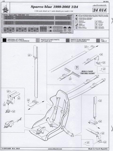 Eduard Ätzteile - Sparco blue 1999-2002