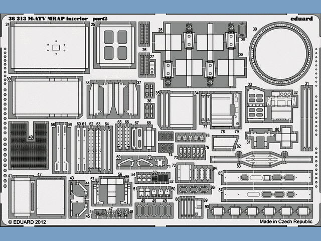 Grafik der PE-Platine 2 mit weiteren Teilen für den Innenraum des Modells