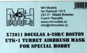 Bausatz: Douglas A-20B/C Boston UTK-1 Turret Canopy Airbrush Mask