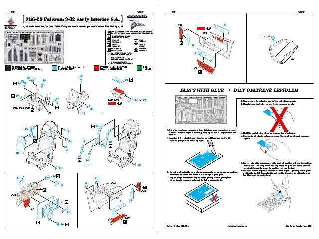 Eduard Ätzteile - MiG-29 Fulcrum 9-12 early interior S.A. ZOOM