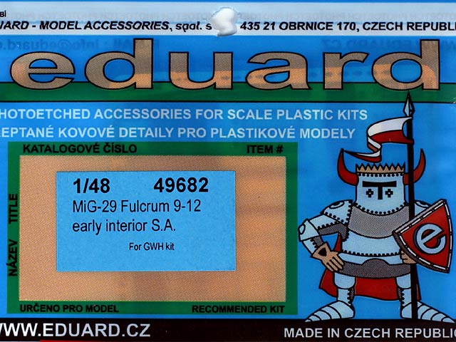 Eduard Ätzteile - MiG-29 Fulcrum 9-12 early interior S.A.