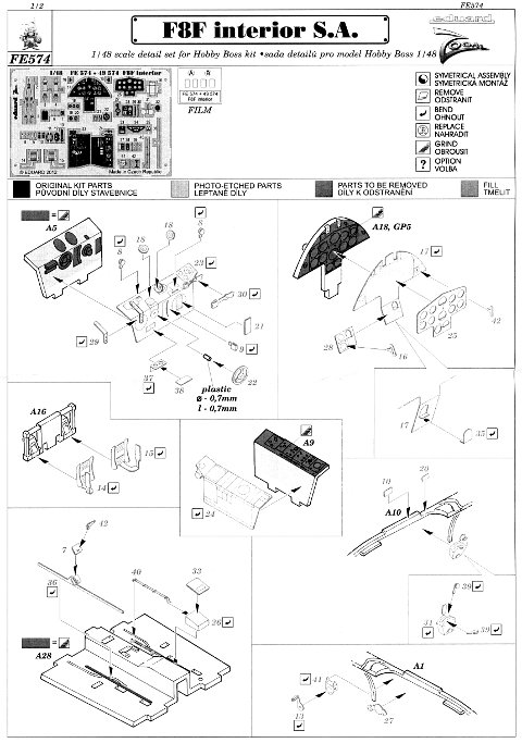 Eduard Ätzteile - F8F interior S.A. Zoom