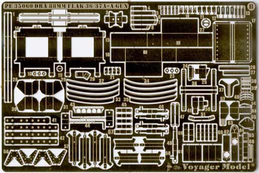 Voyager - PE 35060 Photo Etched set for 1/35 WWII German 88mm Flak36 (For DML)