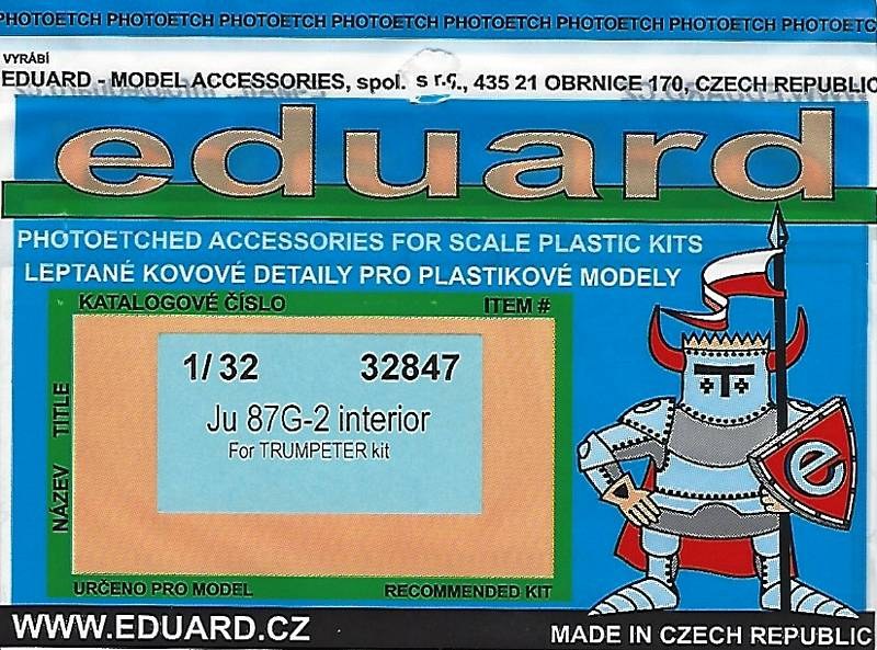 Eduard Ätzteile - Ju 87G-2 interior