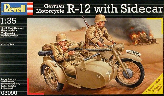 Revell - German Motorcycle R-12 with Sidecar